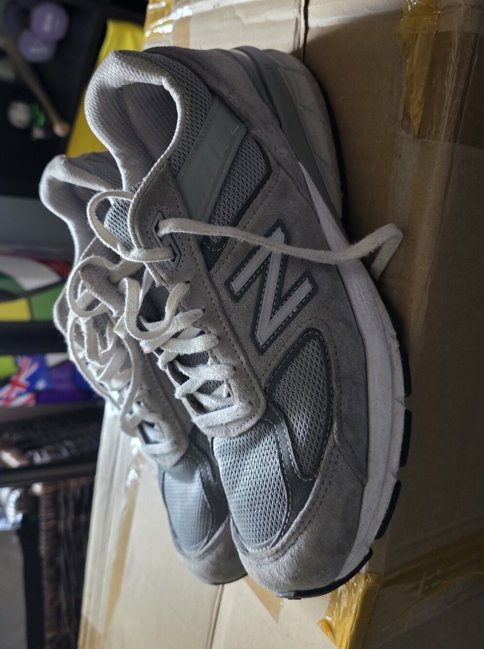 New Balance Women’s 990 GL 5 Gray & White Suede Mesh Sneakers